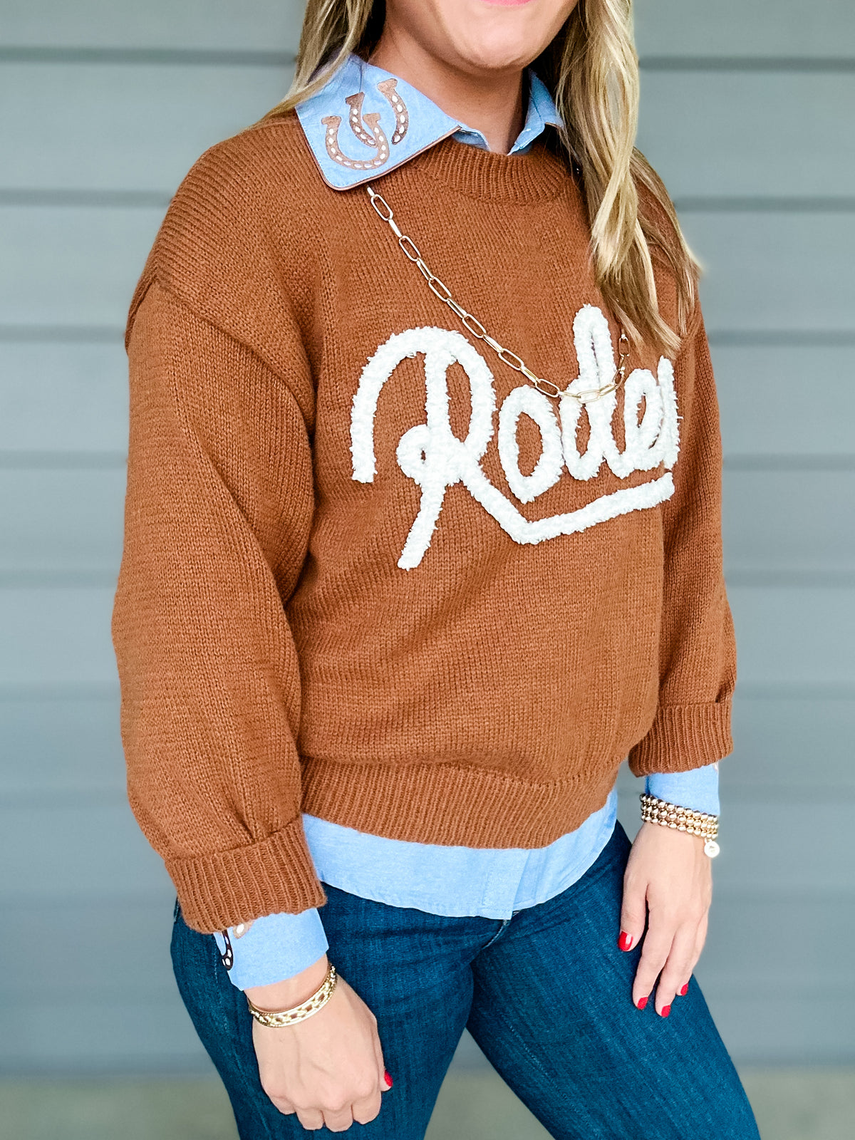 Rodeo Puff Sweater (Brown)
