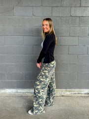 Casey Camo Wide Leg Cargo Jeans