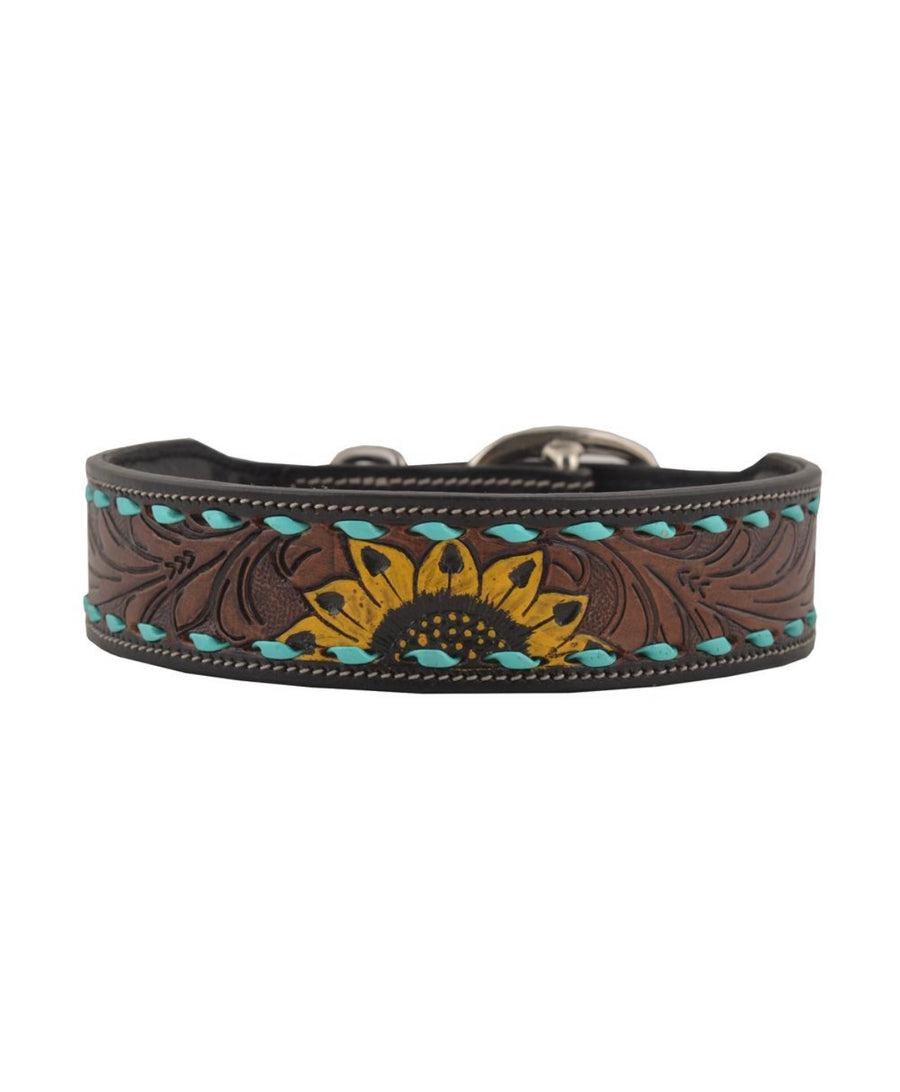 Bloom Leather Dog Collar