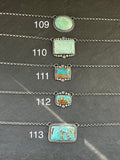 110 - Sterling Silver Ribbon Royston Turquoise Bar Necklace by Jason Ogg