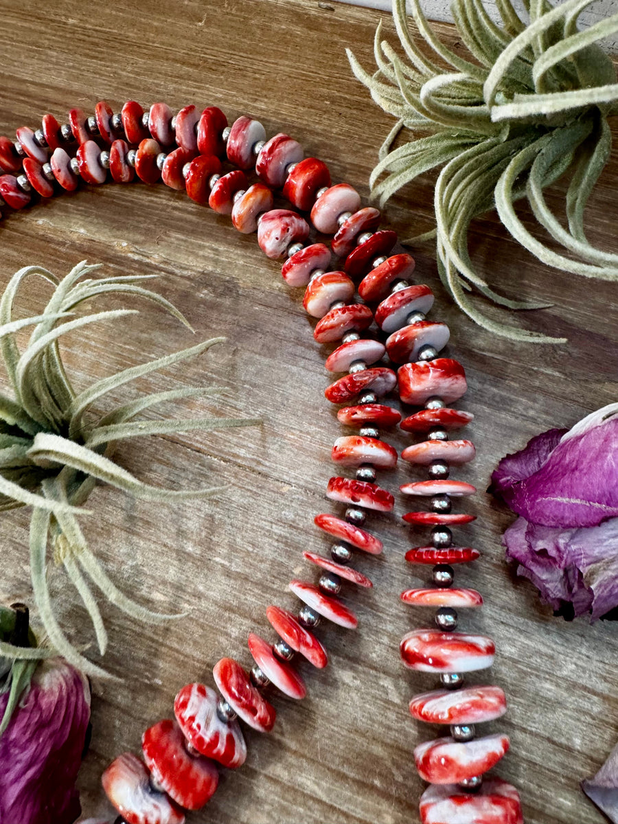 NFR Collection Necklace – 5mm Sterling Silver Pearls with Graduated Spiny Oyster 37"