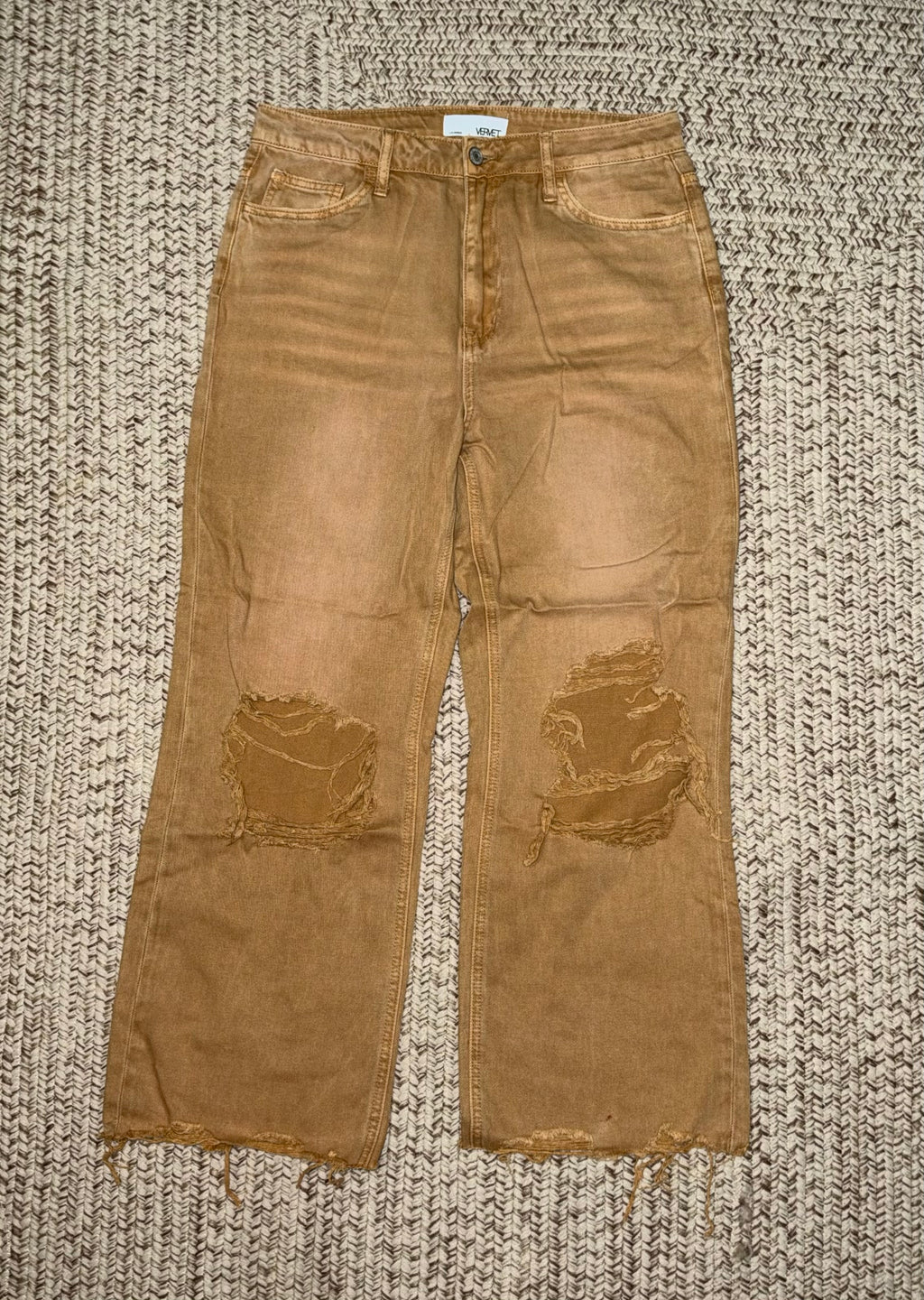 Vervet By Flying Monkey Distressed Tan Pants