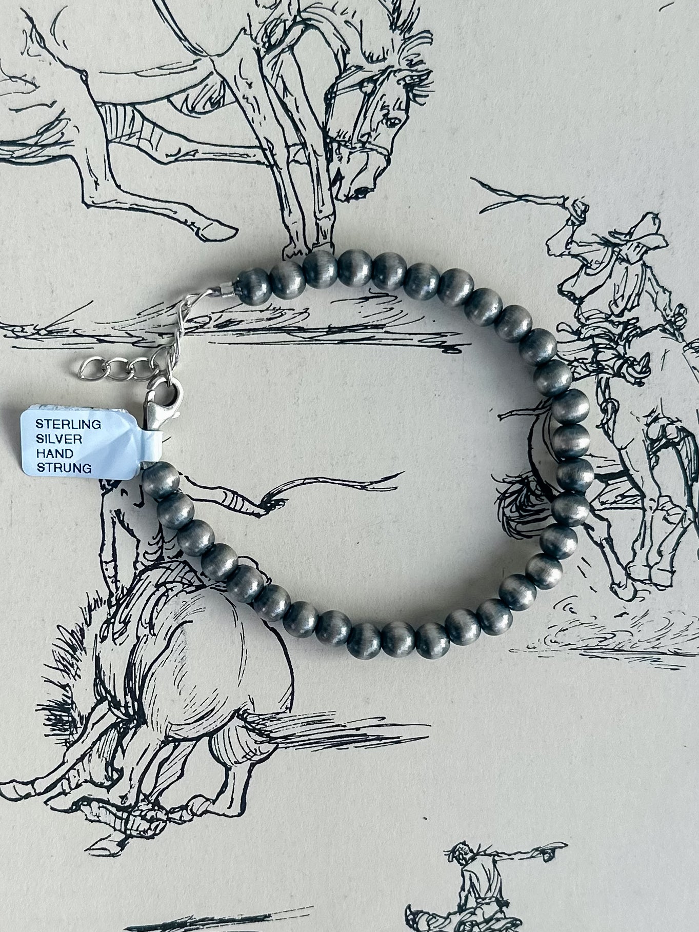 6mm Sterling Silver Pearl Bracelet