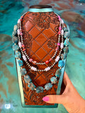 Pink Mojave, Blue Lace Agate & Turquoise 3-Piece Necklace - Pick Your Favorite