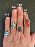 141 - Sterling Silver Golden Hill Turquoise Medicine Man Eye Stamped Stacking Ring by Jason Ogg