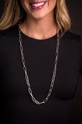 18k white gold plated chain necklace. 