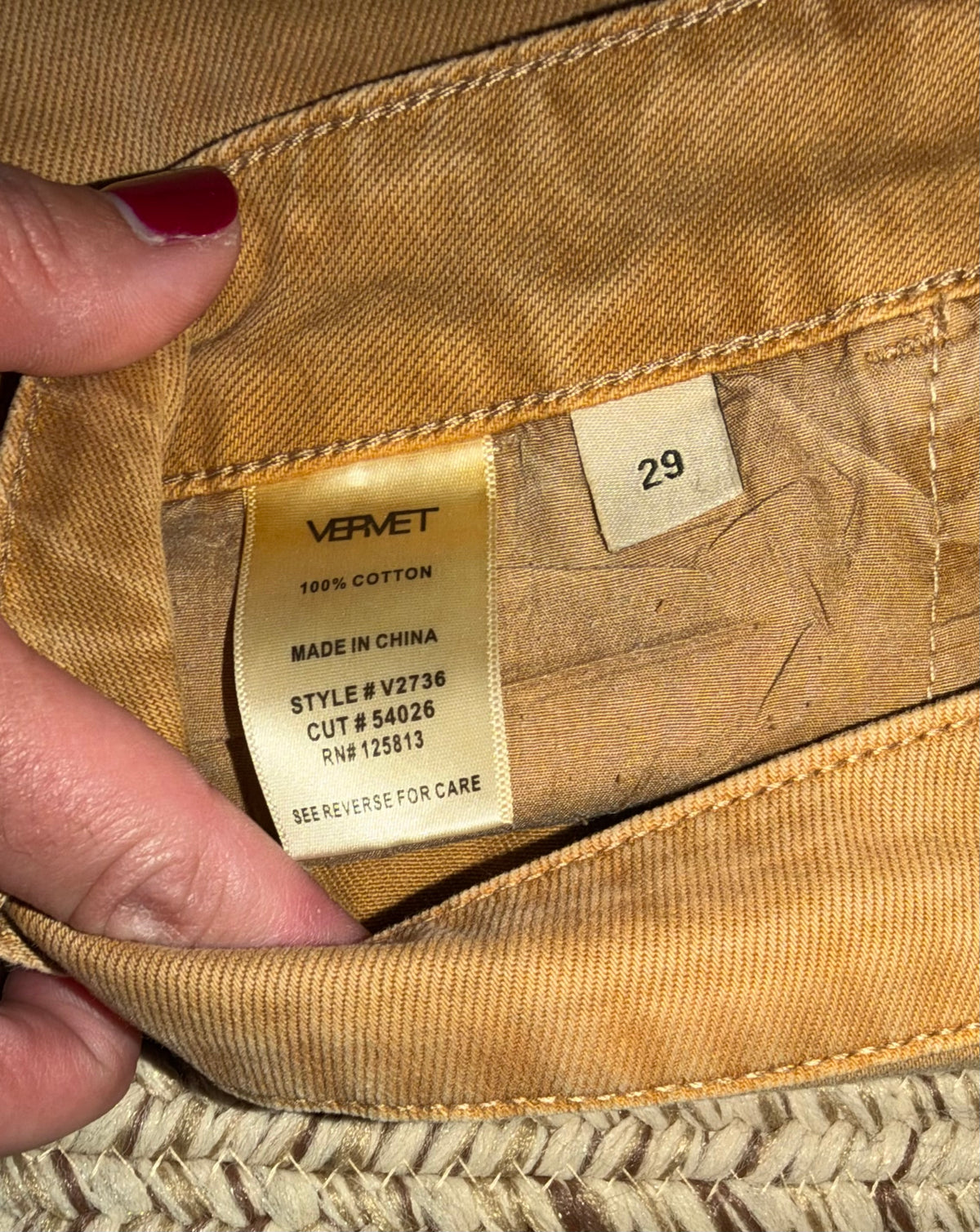 Vervet By Flying Monkey Distressed Tan Pants