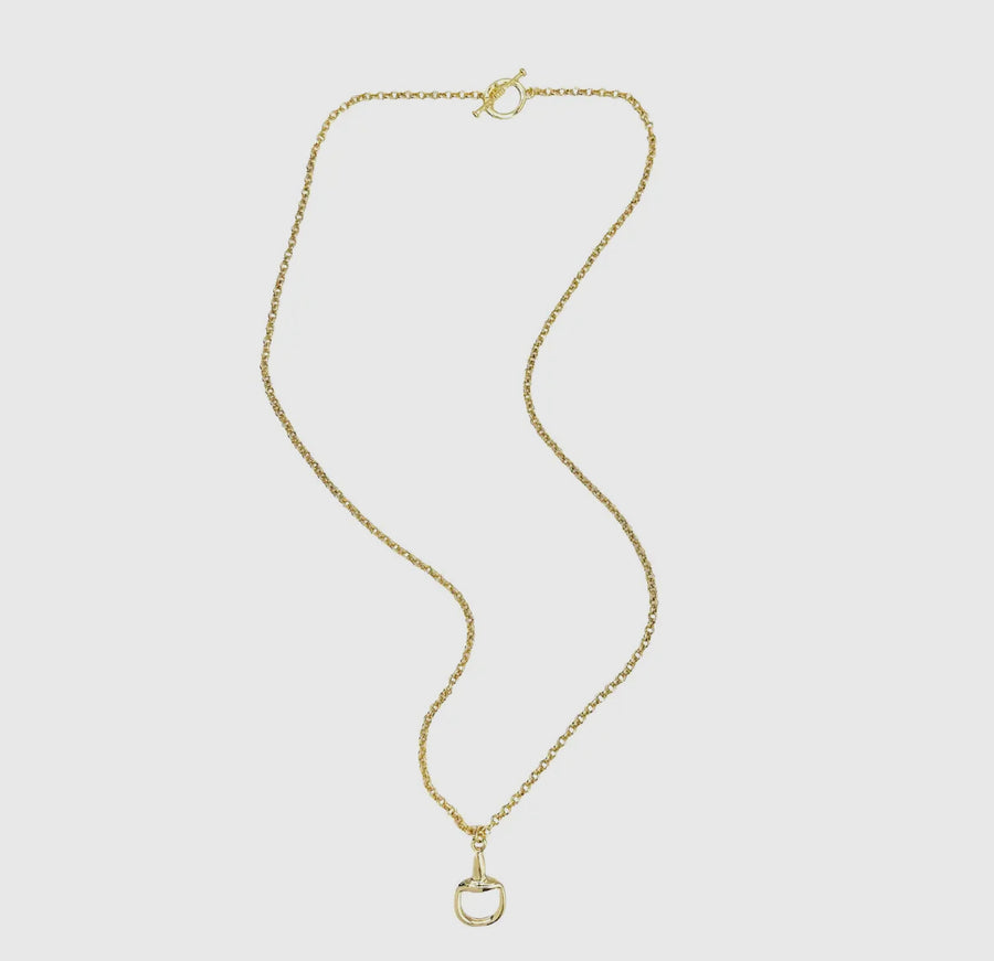 Derby Bit Long Necklace (Gold)
