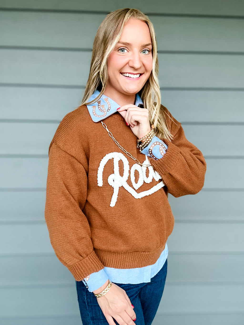 Rodeo Puff Sweater (Brown)