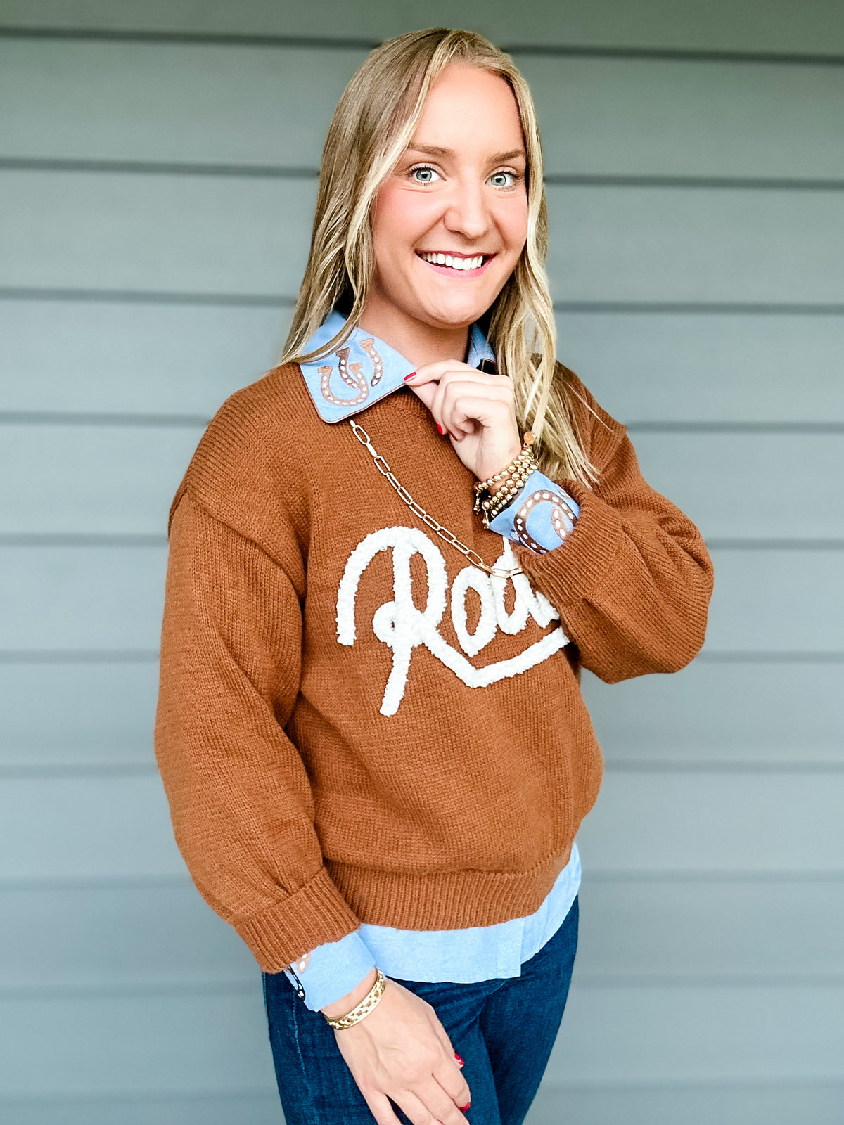 Rodeo Puff Sweater (Brown)