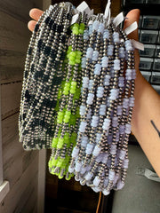 Jade Dye Green & Sterling Silver Pearl Necklace – 21 ¾” Plus Extender