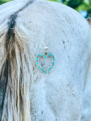 Navajo Handmade Kingman Heart Pendant