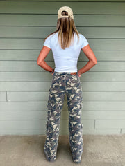 Casey Camo Wide Leg Cargo Jeans