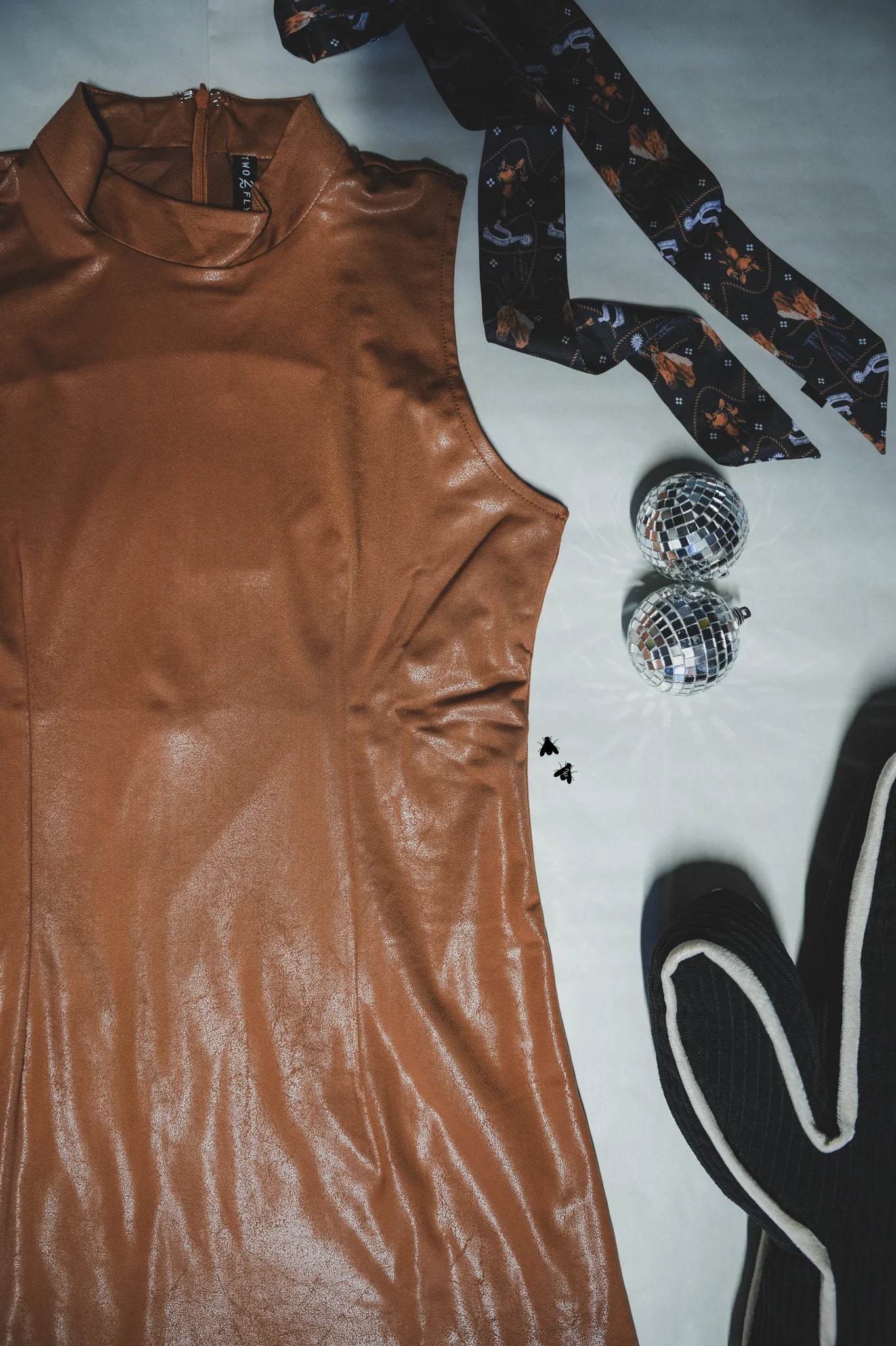 Leather Lux Dress (Saddle)
