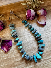 Turquoise Nugget & Shell Necklace – 18.5"