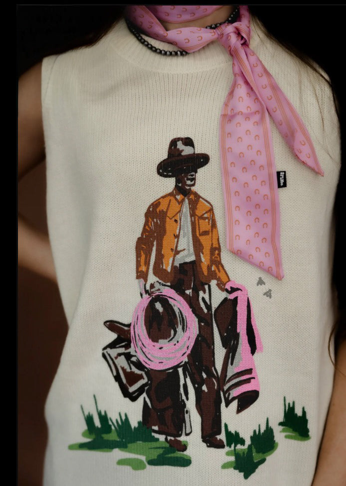 Pink Lucky Horseshoe Twilly
