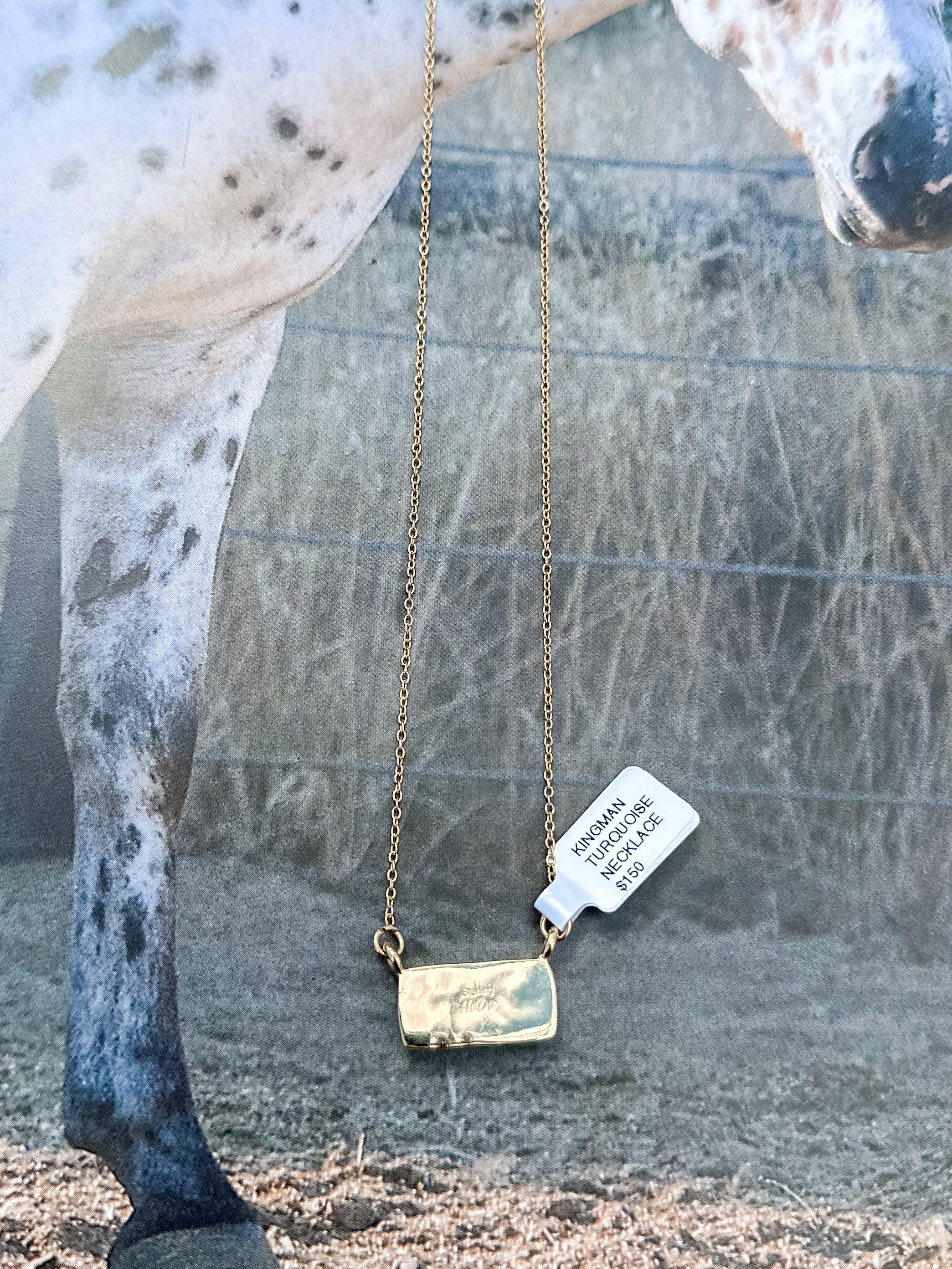 Gold & Turquoise Bar Necklace
