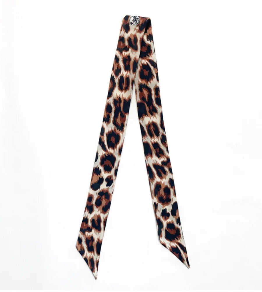 Leopard print twilly scarf