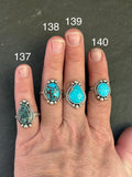 138 - Sterling Silver Egyptian Turquoise Medicine Man Eye Stamped Stacking Ring by Jason Ogg
