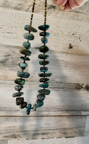 Turquoise Nugget & Shell Necklace – 18.5"
