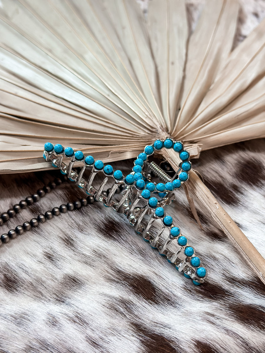 Turquoise claw clip