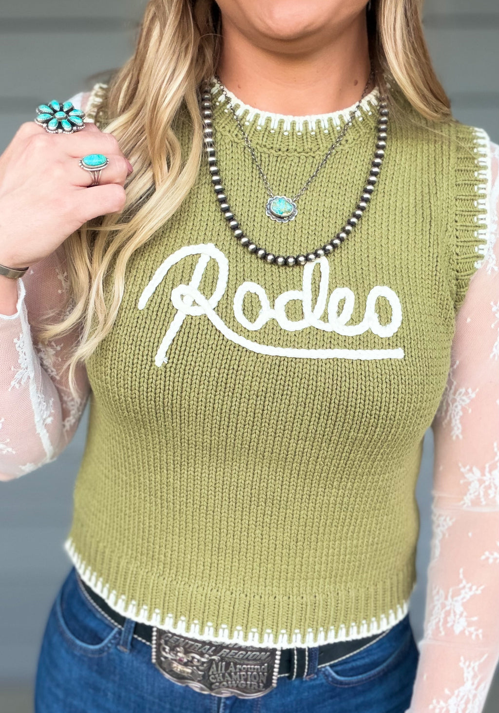 Rodeo Knit Top (Green)