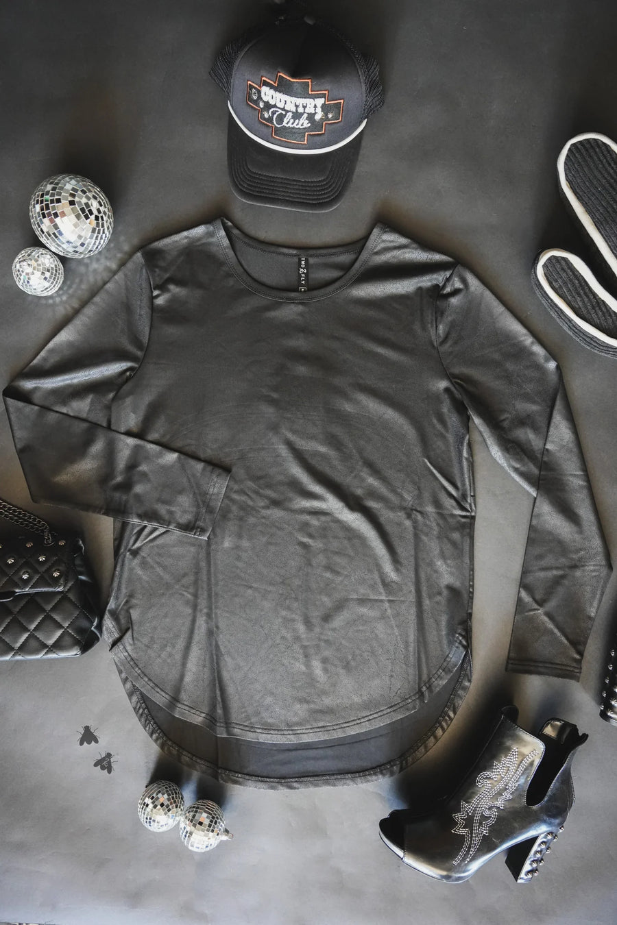 Leather Lux Long Sleeve (Black)