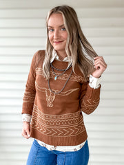 Longhorn Sweater (Cinnamon)