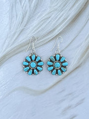 Navajo Handmade Kingman Turquoise Earrings