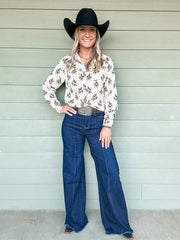Betty Bronc Pearl Snap Button Up