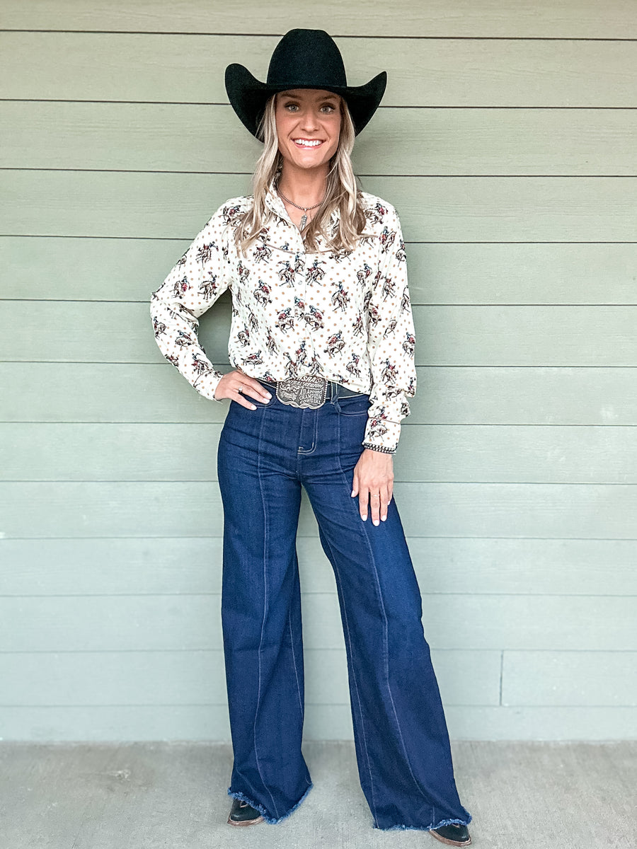 Betty Bronc Pearl Snap Button Up