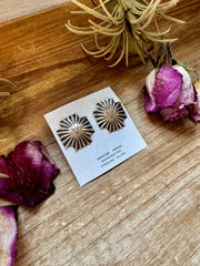 Square Cross Stud Earrings with Longhorn Skull – Sterling Silver