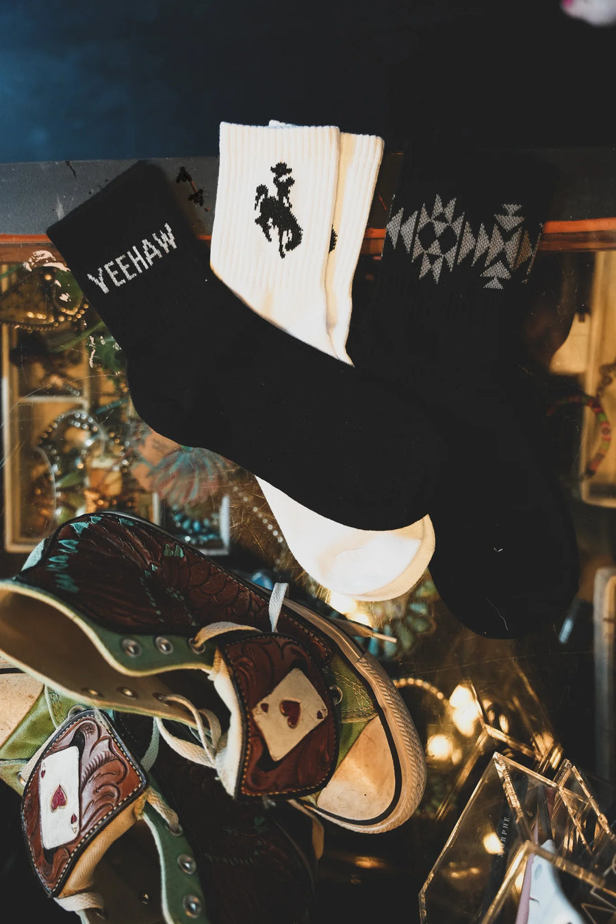 Black & White Western Socks