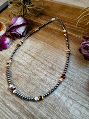 Nevada Opal & Sterling Silver Pearl Necklace – 4mm – Handmade by The Bijoux FAB – 17 