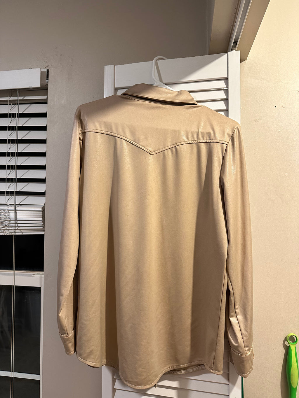 Leather Lux Button Up (Sand)