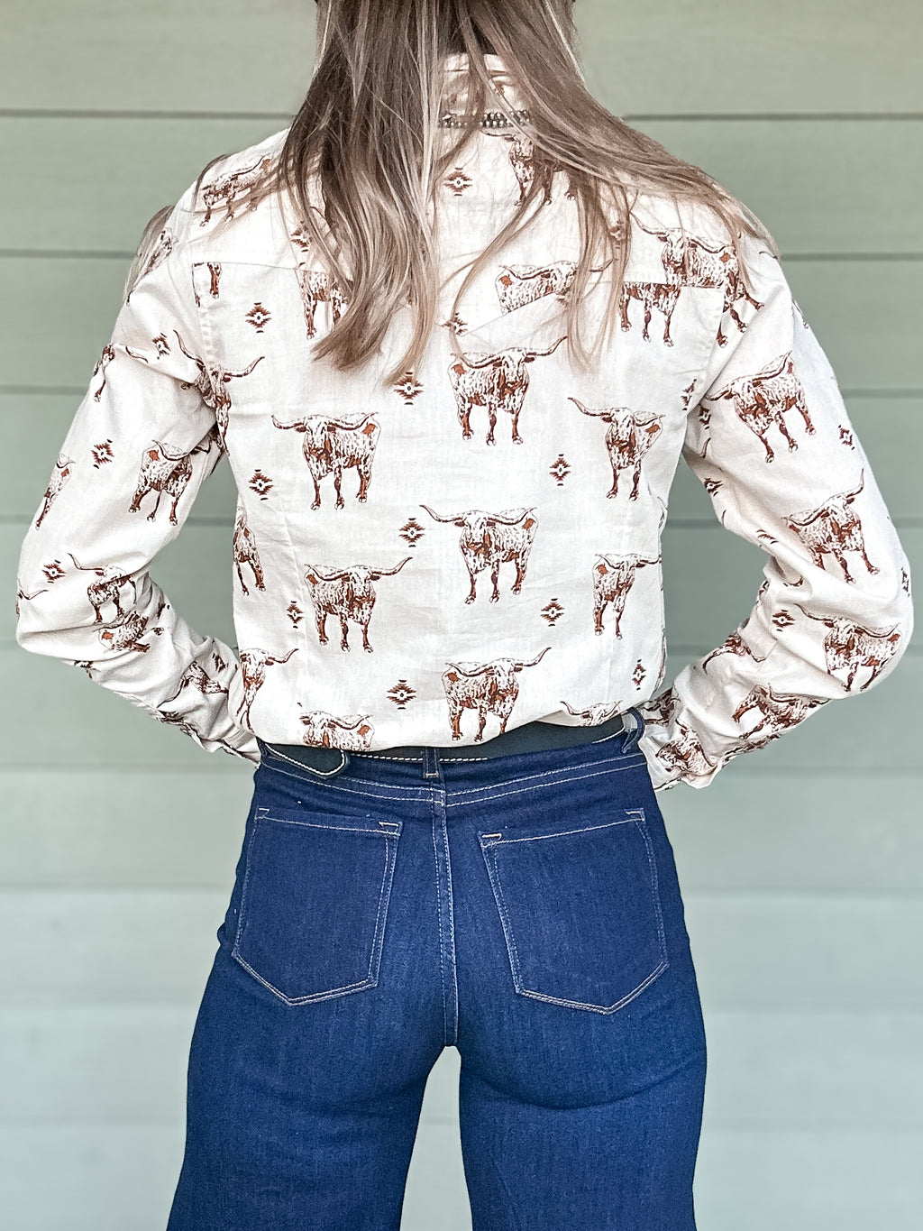 Longhorn Pearl Snap Button Up