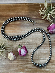 NFR Collection Necklace – Graduated Sterling Silver Pearls 8mm to 14mm  46.5"