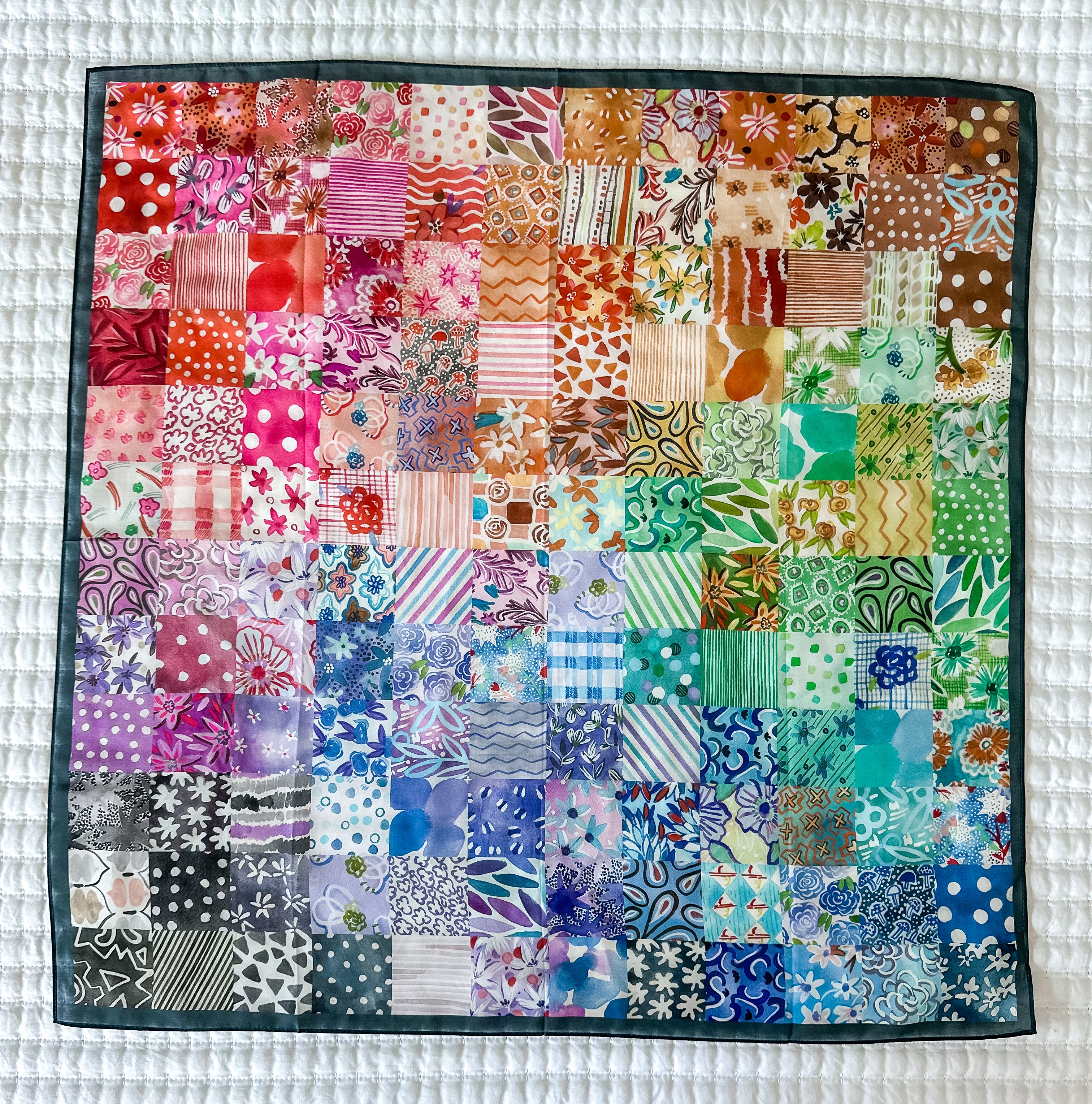 Rainbow Patchwork Shorty Scarf