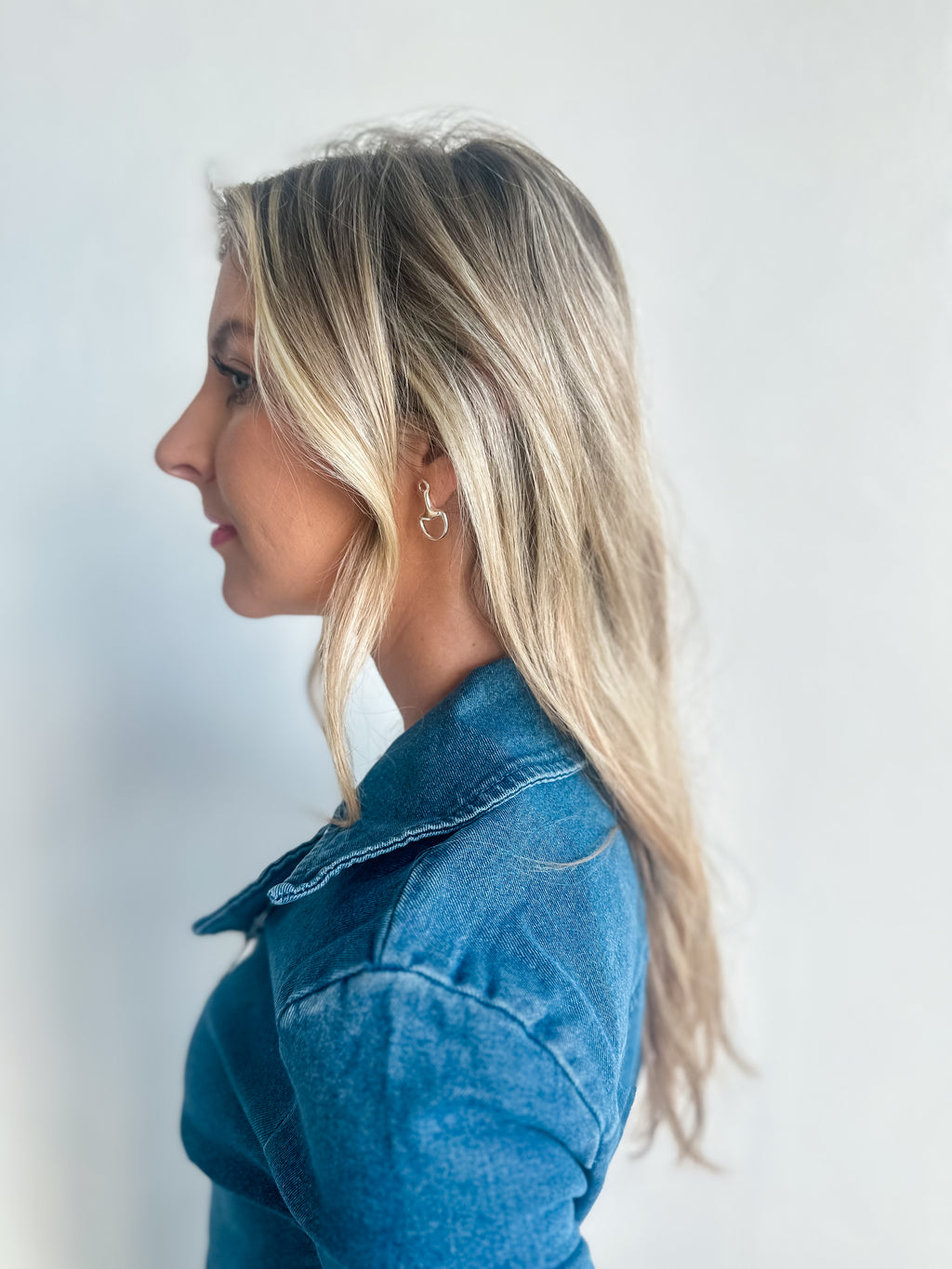 Silver equestrian bit post back earrings 
