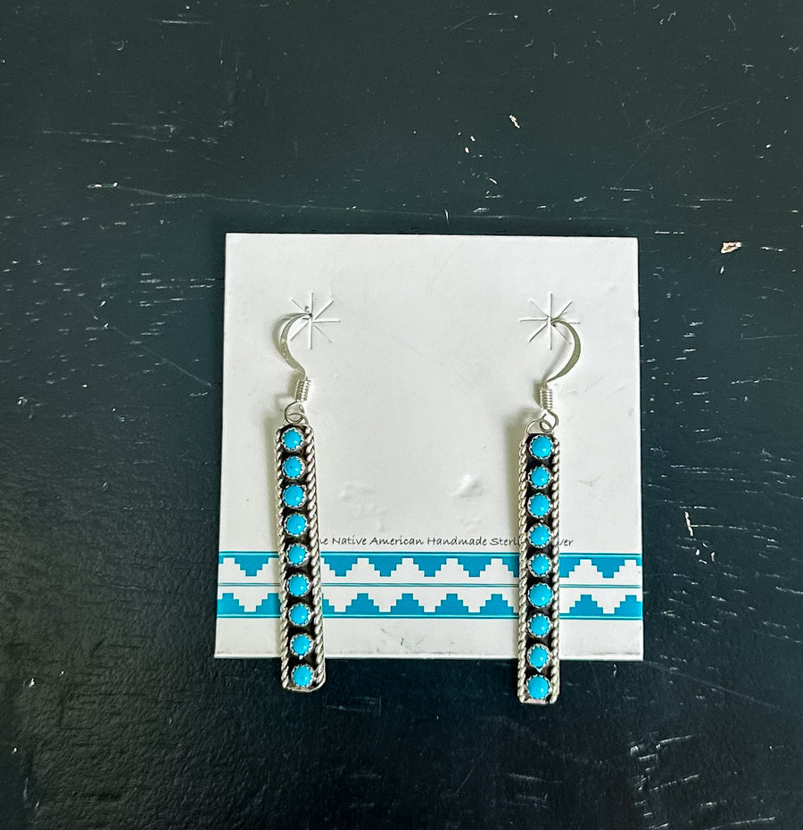 Navajo Handmade Kingman Dangle Earrings