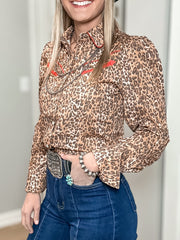 Leopard Lady Pearl Snap