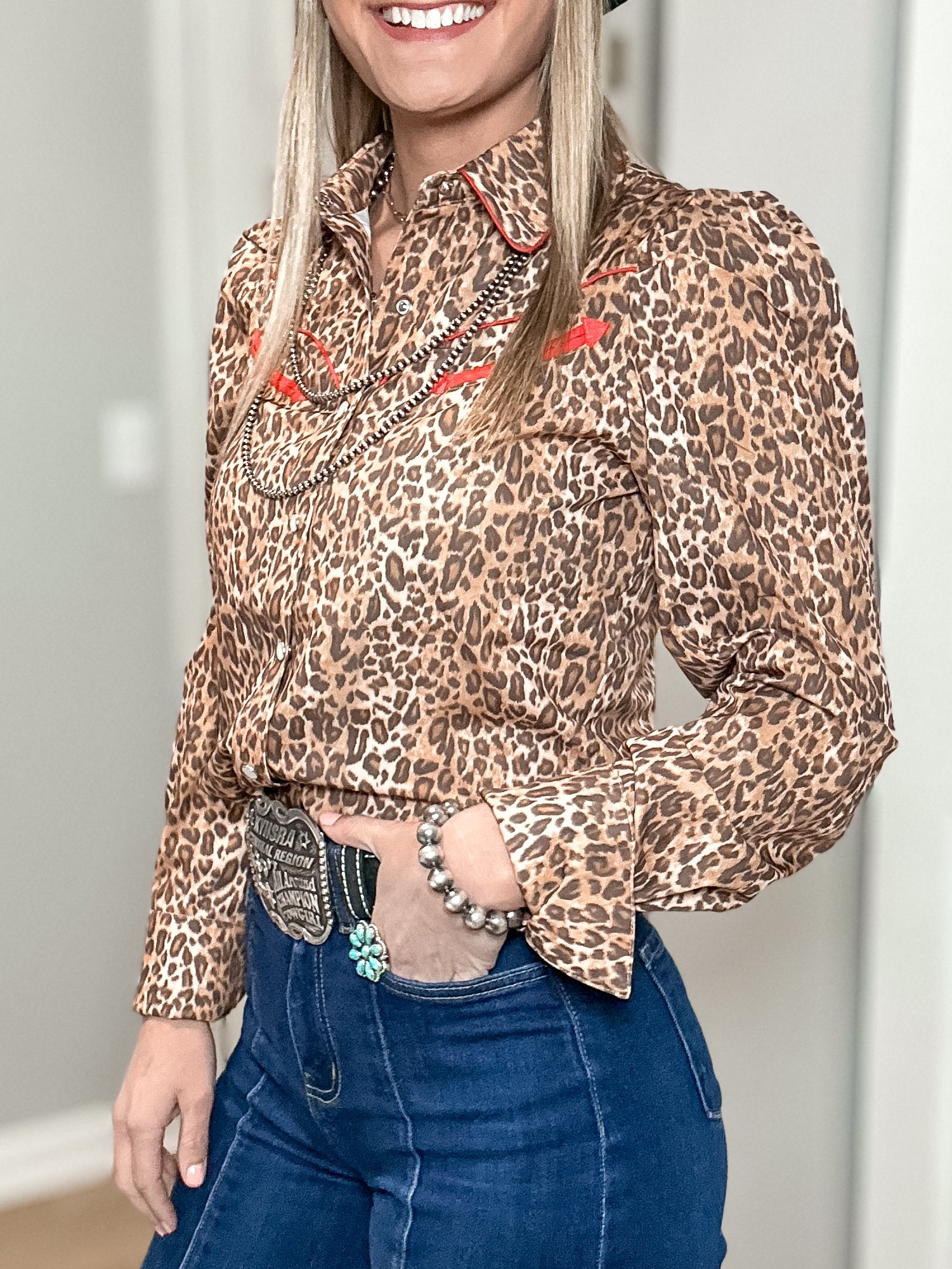 Leopard Lady Pearl Snap