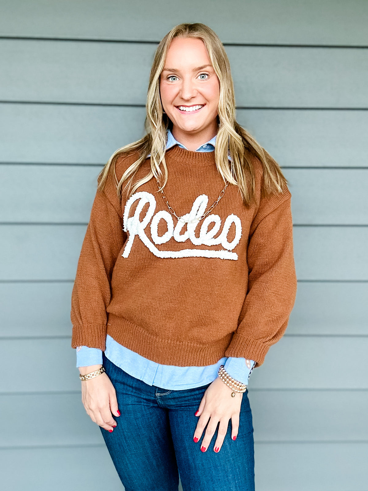 Rodeo Puff Sweater (Brown)