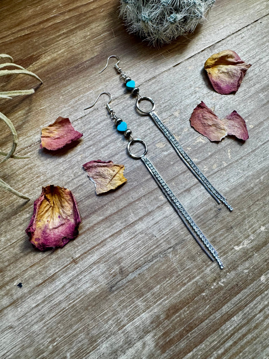 Turquoise heart and chic dangle