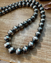 NFR Collection Necklace – Graduated Sterling Silver Pearls 6mm to 16mm – 45"