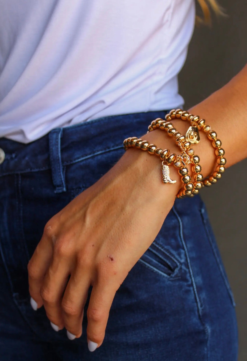 Cowgirl Charm Bracelet Set (Gold)