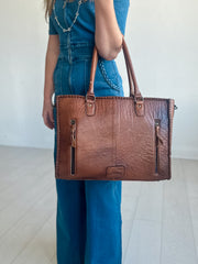 Lacey leather tooled briefcase