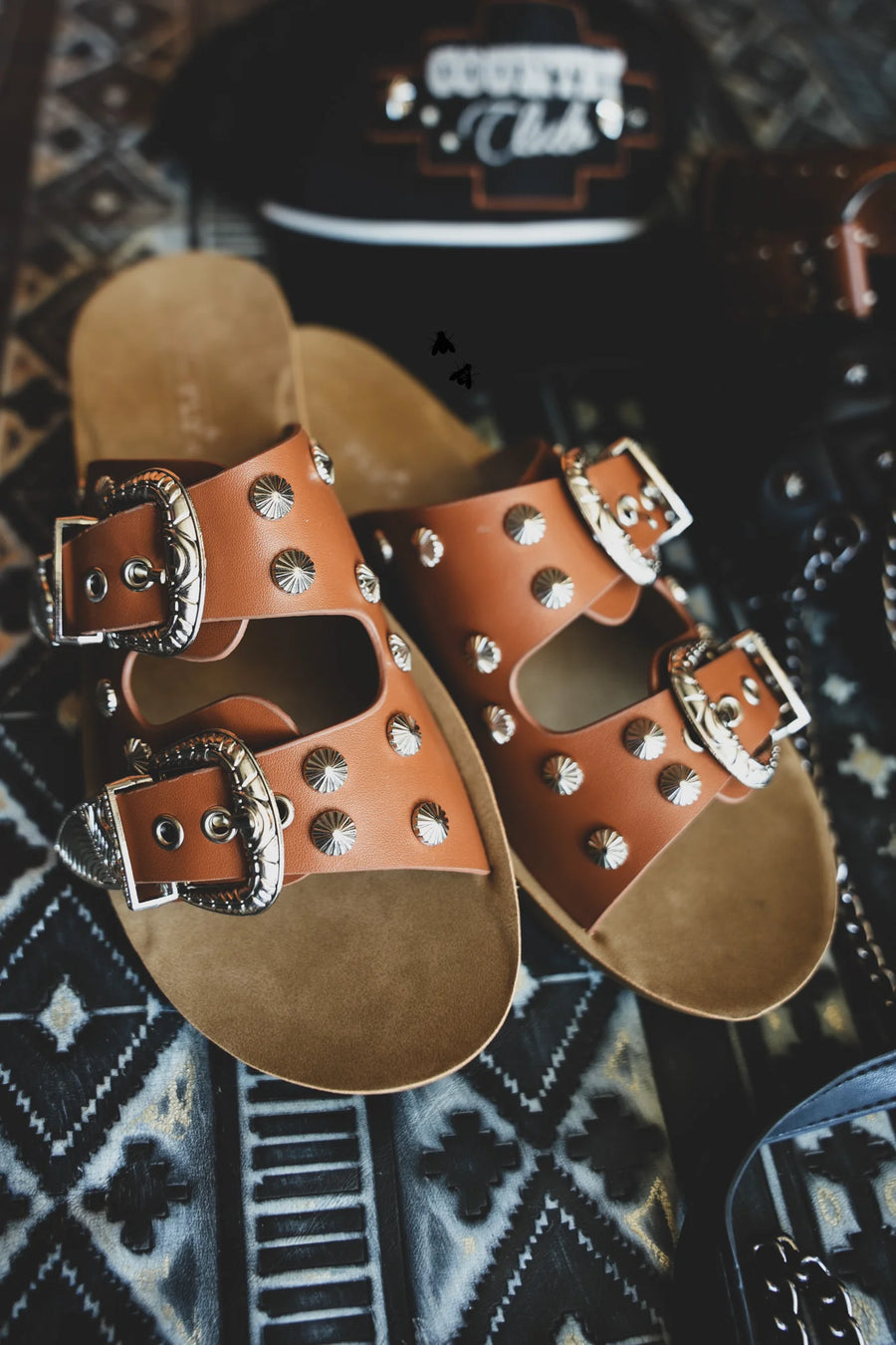 Buckle Down Sandals Tan