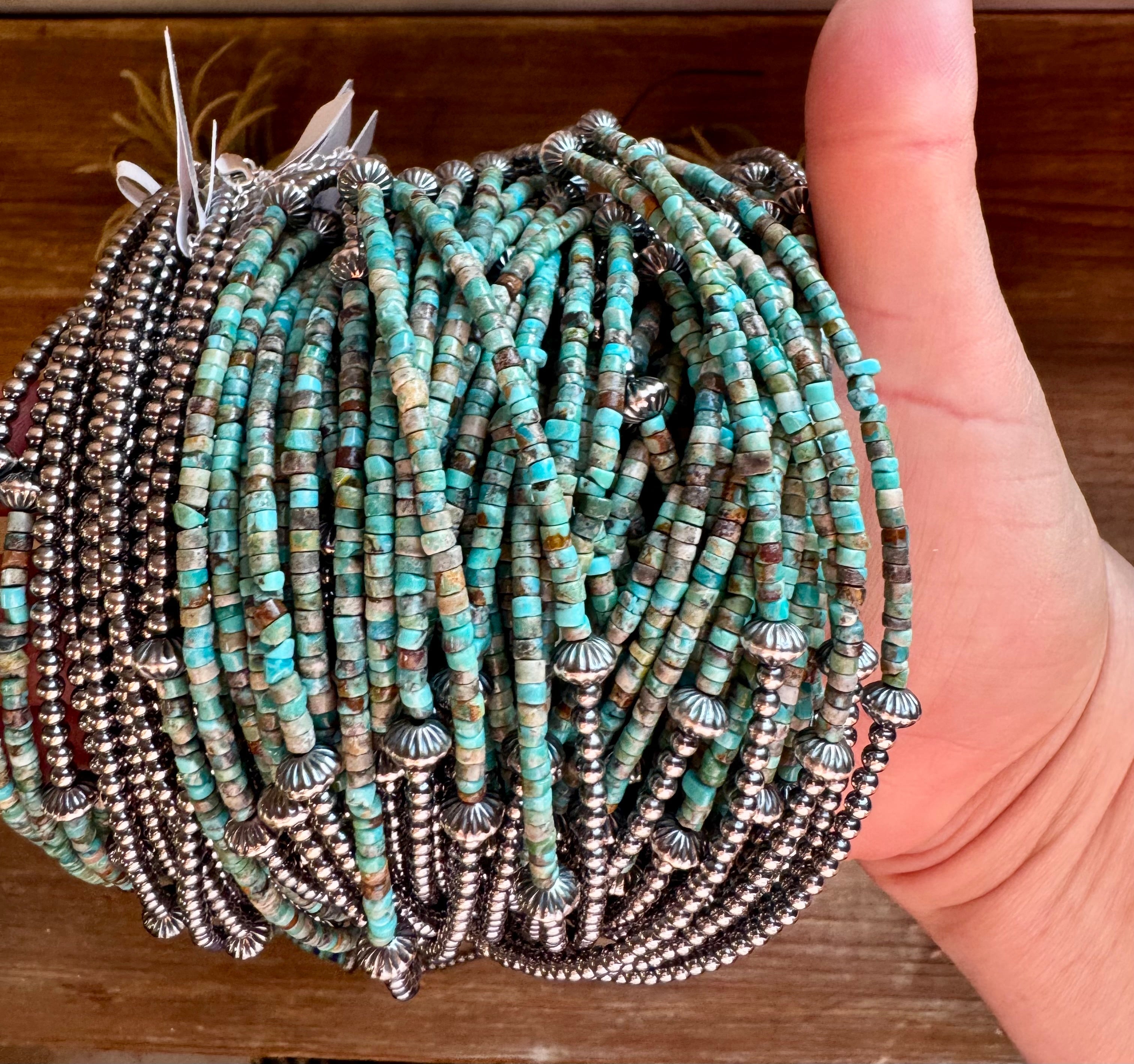 Blue-Green Turquoise Heishi Choker – 14"