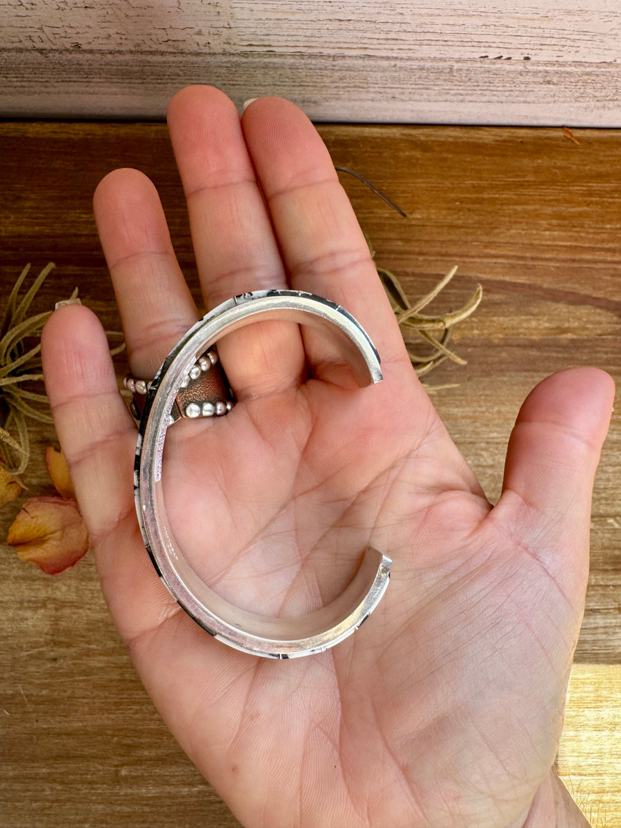 White Buffalo Cuff – Sterling Silver – SF Stamp by Steve Francisco